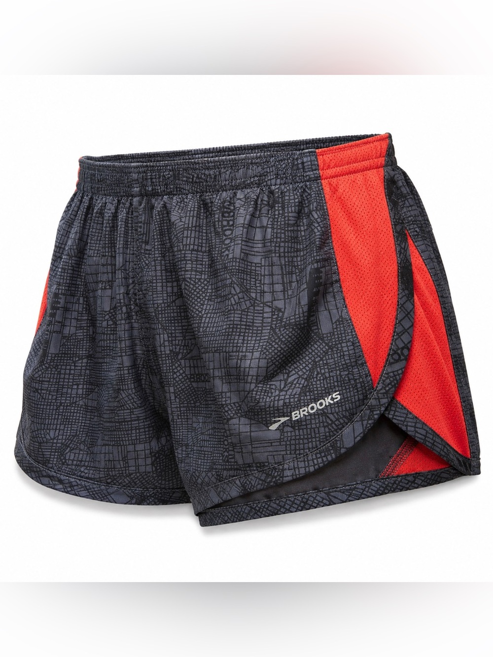 Brooks Equilibrium 4” Lined Reflective Performance Running Shorts Map Print, M